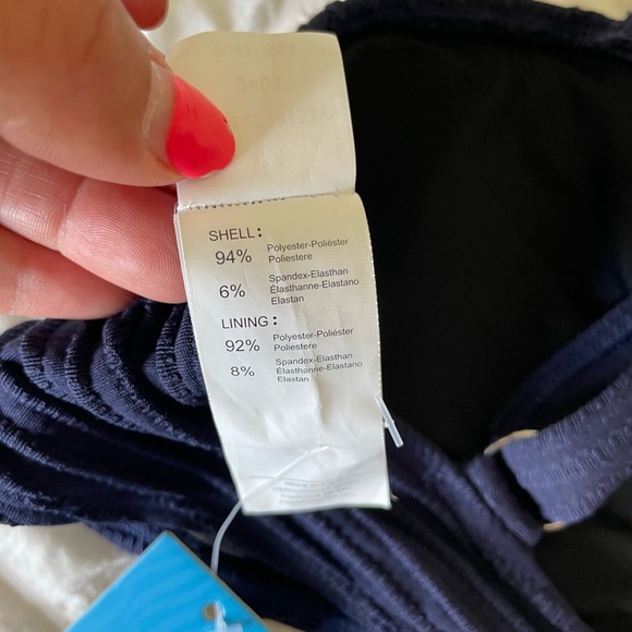 Cupshe Blue Ribbed Swim Bra - Picture 6 of 8